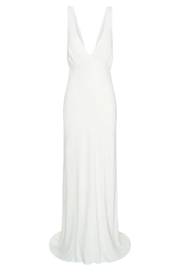 Women Meshki Dresses Amanza Maxi Dress With Cowl Back 8211 White
