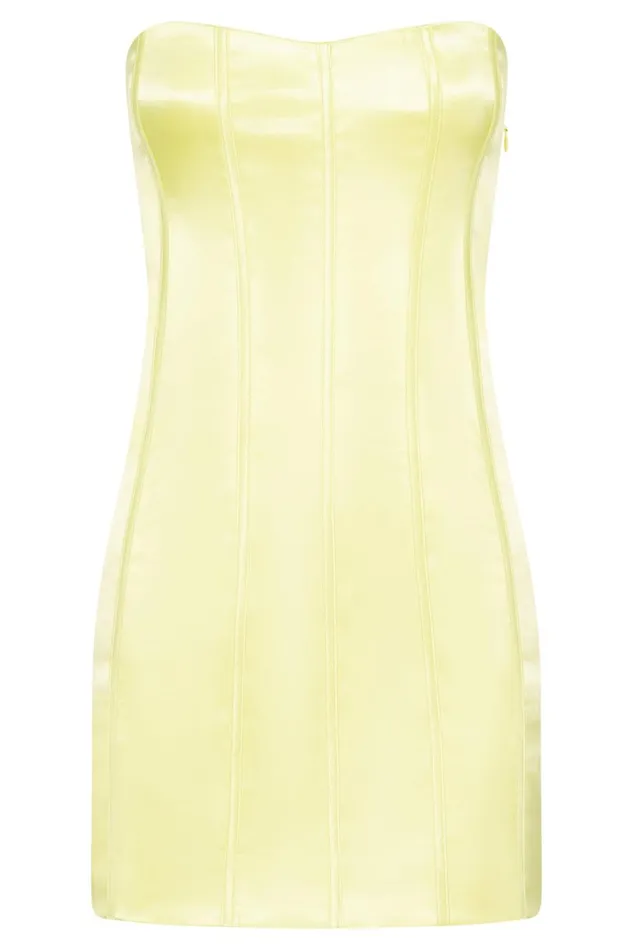 Women Meshki Dresses Amaya Lace Up Corset Mini Dress 8211 Lemon Women Meshki Dresses Amaya Lace Up Corset Mini Dress 8211 Lemon