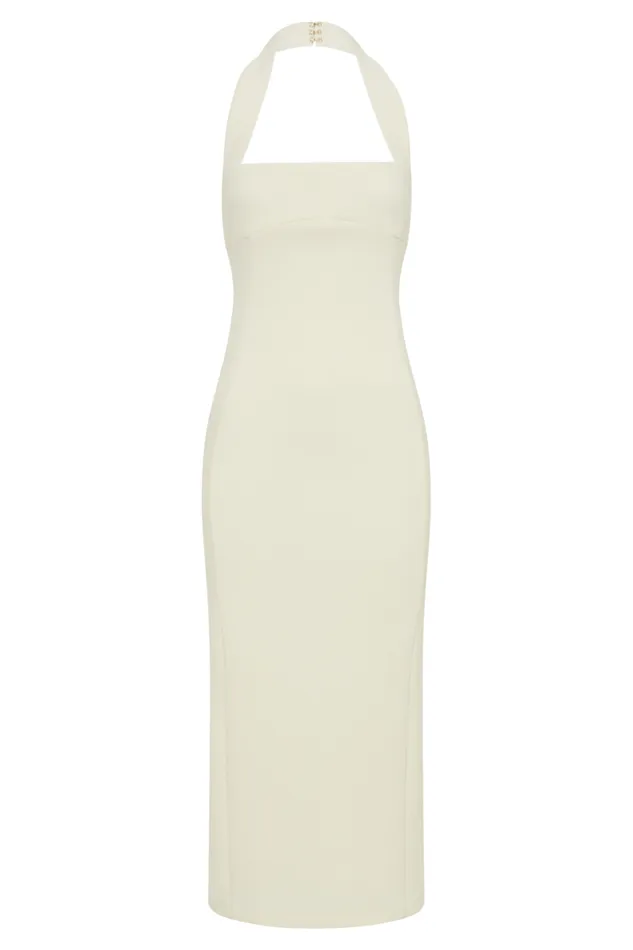 Women Meshki Dresses Amelita Suiting Halter Midi Dress 8211 Ivory