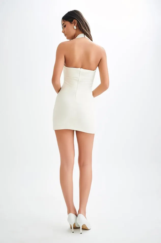Women Meshki Dresses Amelita Suiting Halter Mini Dress 8211 Ivory