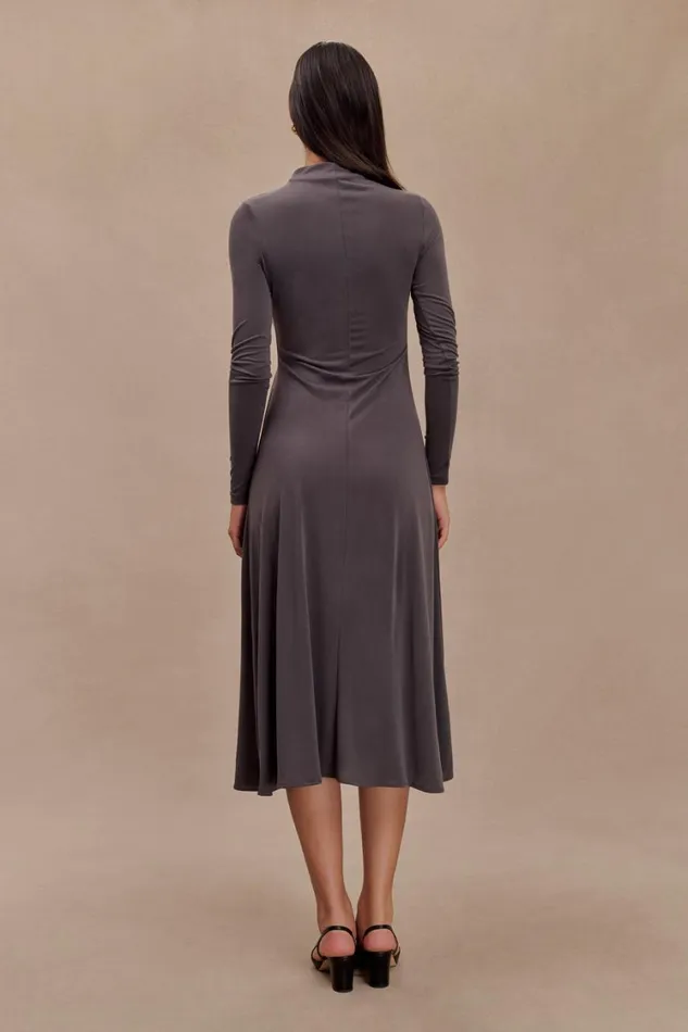Women Meshki Dresses Anders Peached Jersey Midi Dress 8211 Charcoal