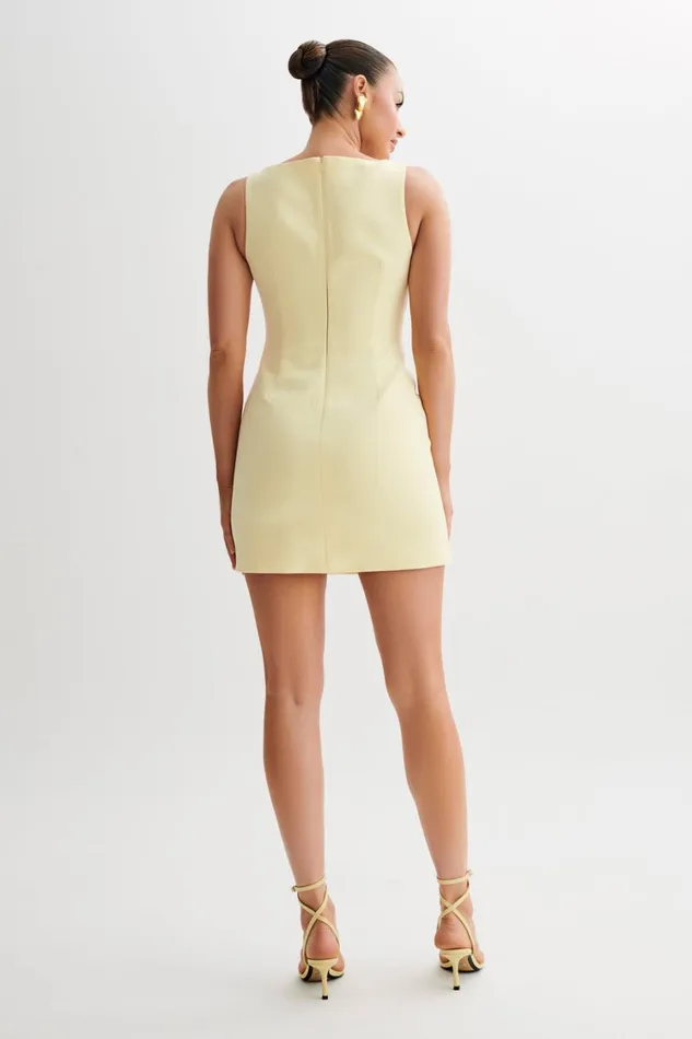 Women Meshki Dresses Angela Suiting Mini Dress 8211 Lemon