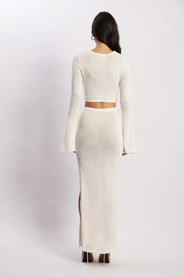Women Meshki Dresses Anna Flare Sleeve Knit Dress 8211 Cream Women Meshki Dresses Anna Flare Sleeve Knit Dress 8211 Cream