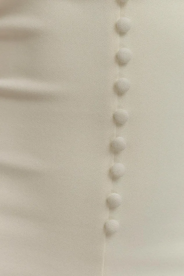 Women Meshki Dresses Annita Crepe Halter Midi Dress 8211 Ivory