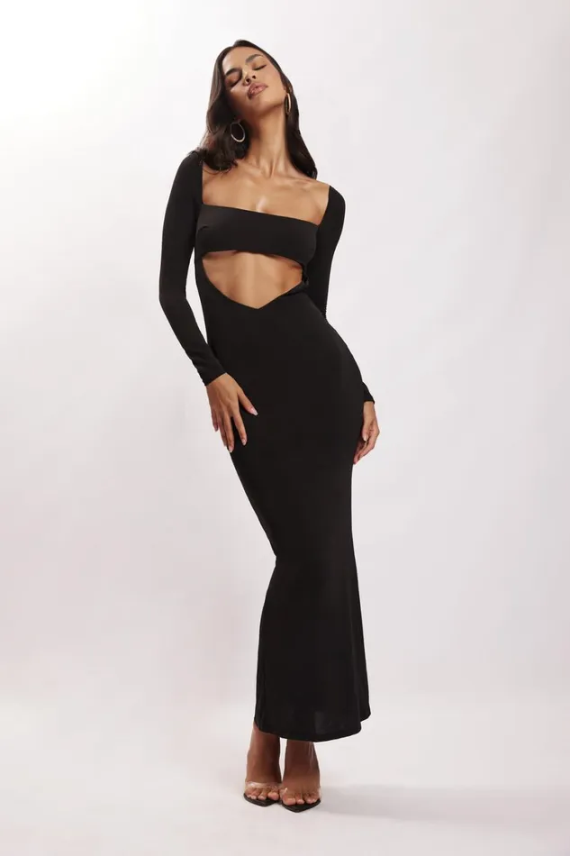 Women Meshki Dresses Ashleigh Cut Out Bandeau Maxi Dress 8211 Black