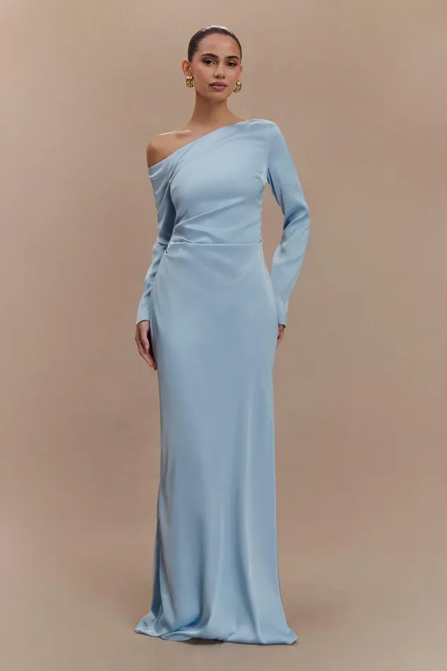 Women Meshki Dresses Avery Long Sleeve Maxi Dress 8211 Cornflower Blue