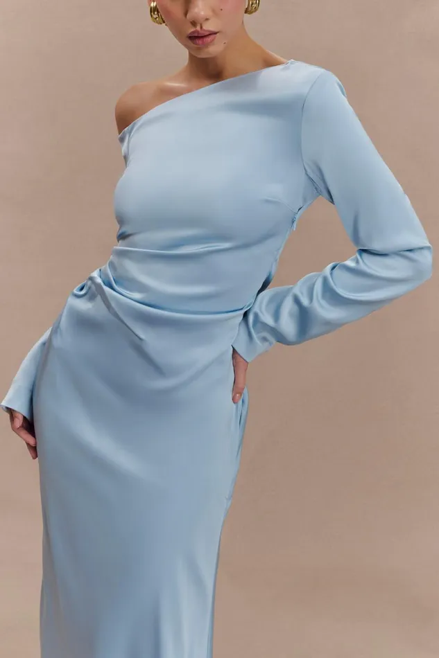 Women Meshki Dresses Avery Long Sleeve Maxi Dress 8211 Cornflower Blue