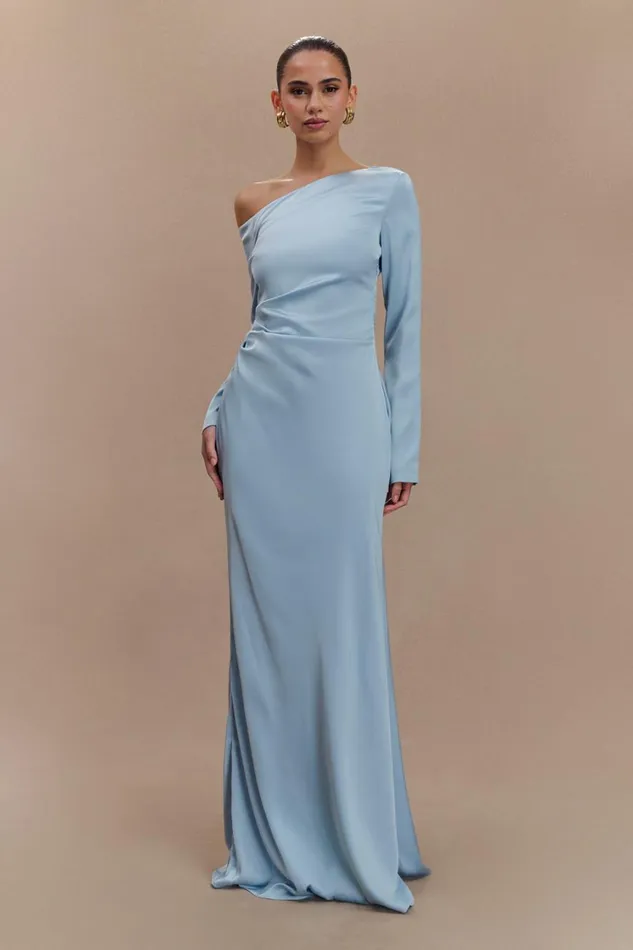Women Meshki Dresses Avery Long Sleeve Maxi Dress 8211 Cornflower Blue