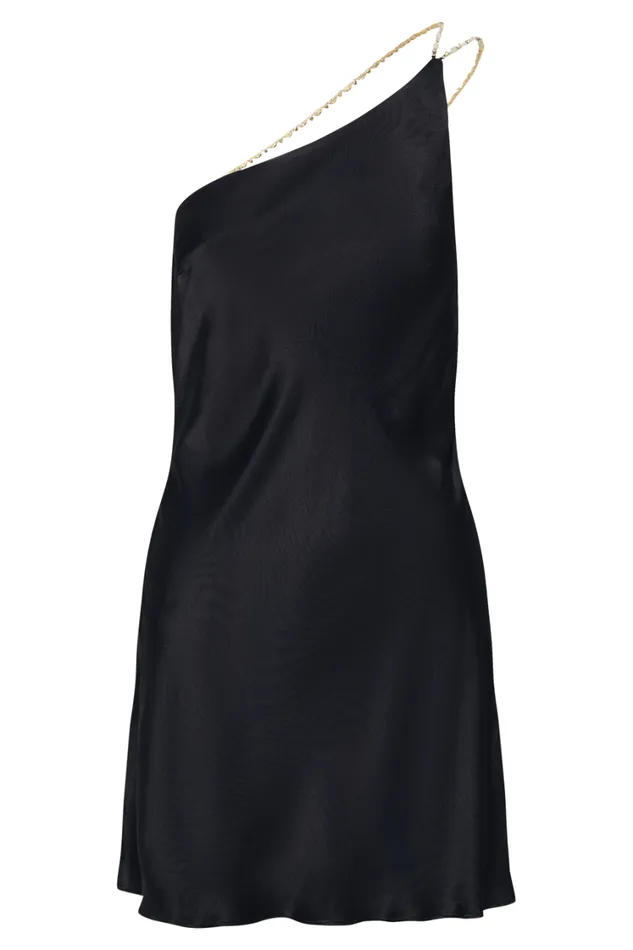 Women Meshki Dresses Berina One Shoulder Mini Dress With Pearl Trim 8211 Black