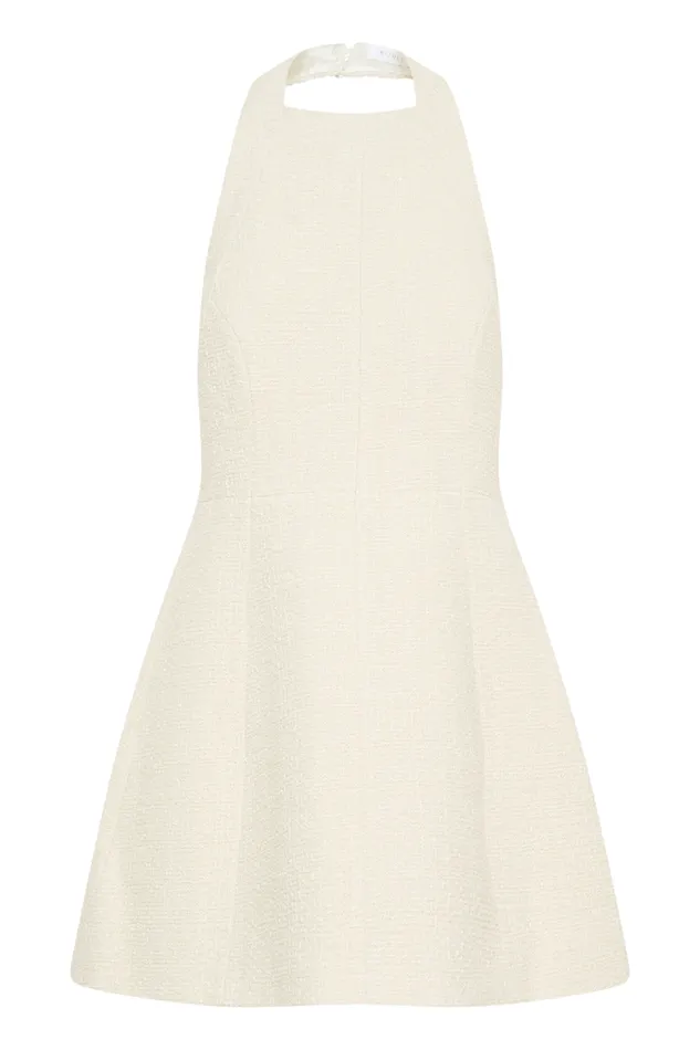 Women Meshki Dresses Carina Boucle Halter Mini Dress 8211 Ivory