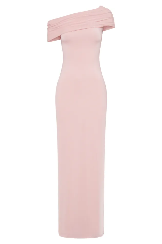 Women Meshki Dresses Cassandra Off Shoulder Slinky Maxi Dress 8211 Pale Pink
