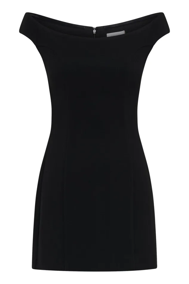 Women Meshki Dresses Cassidy Crepe Off Shoulder Mini Dress 8211 Black