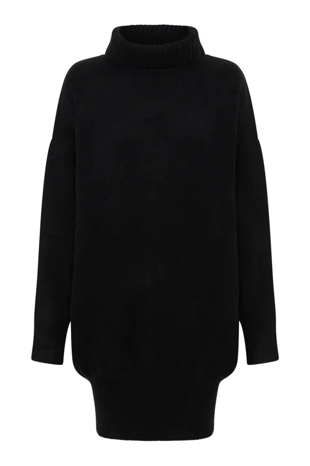 Women Meshki Dresses Celeste Long Sleeve Knit Mini Dress 8211 Black