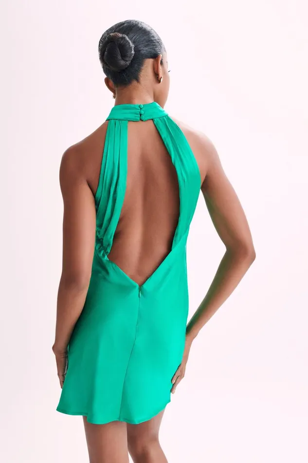 Women Meshki Dresses Claire Shiny A Line Mini Dress 8211 Green Women Meshki Dresses Claire Shiny A Line Mini Dress 8211 Green