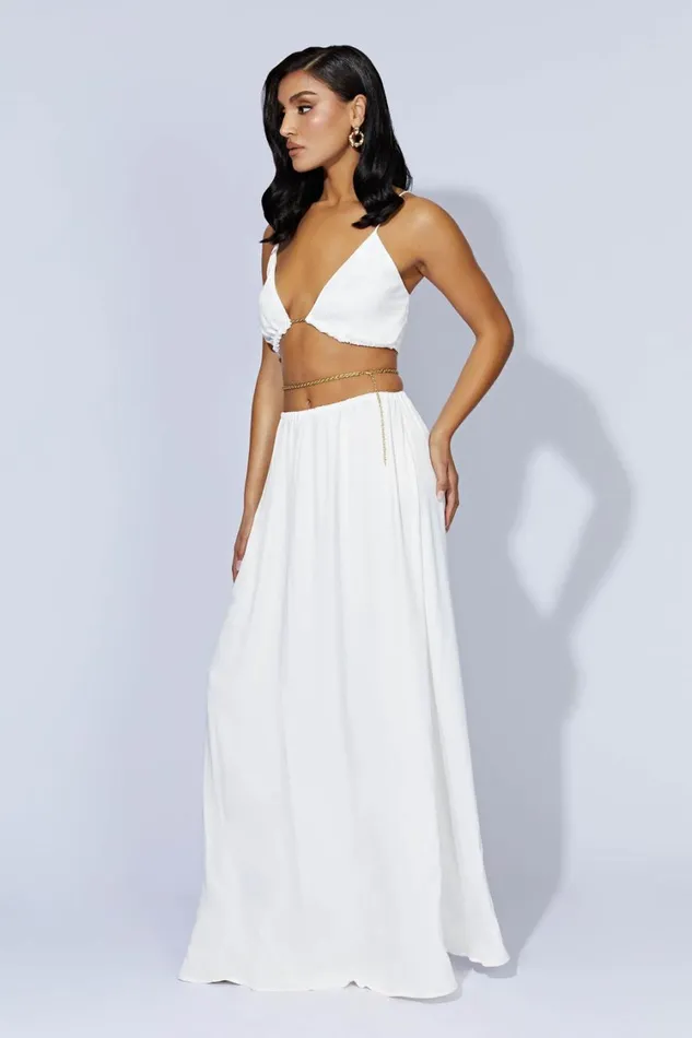 Women Meshki Dresses Colette Chain Maxi Dress 8211 White Women Meshki Dresses Colette Chain Maxi Dress 8211 White