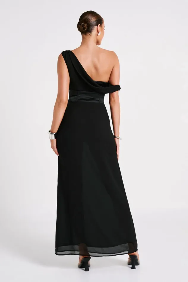 Women Meshki Dresses Courtney Chiffon Maxi Dress 8211 Black