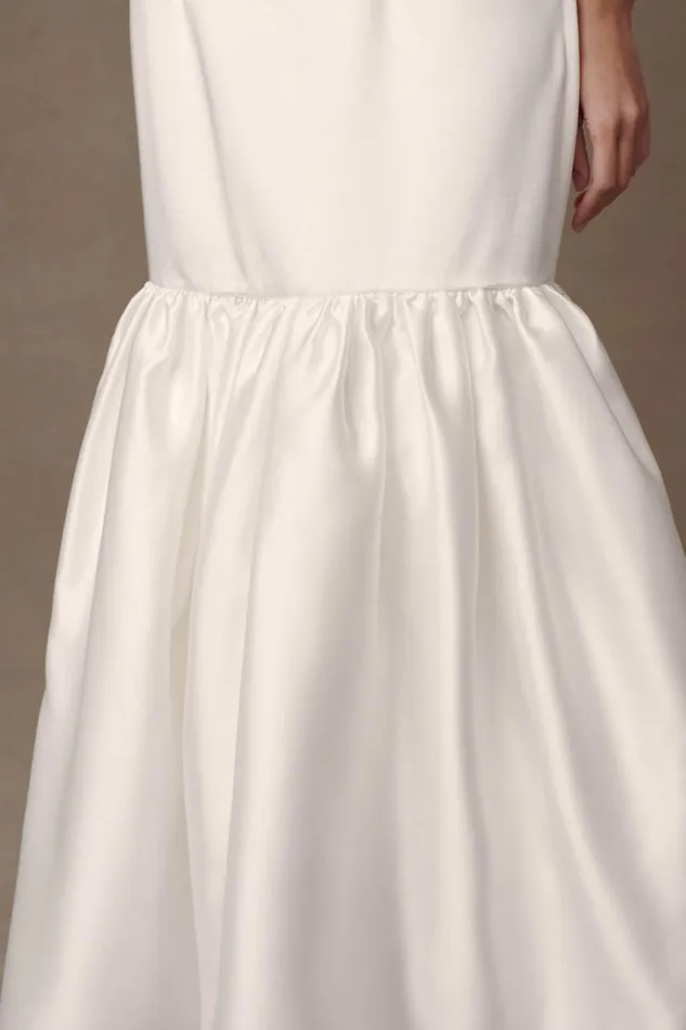 Women Meshki Dresses Danica Satin Halter Wedding Gown 8211 White