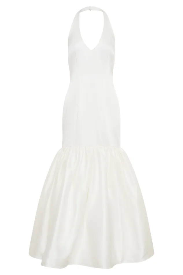 Women Meshki Dresses Danica Satin Halter Wedding Gown 8211 White