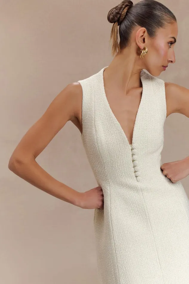 Women Meshki Dresses Danna Boucle Mini Dress With Pleats 8211 White
