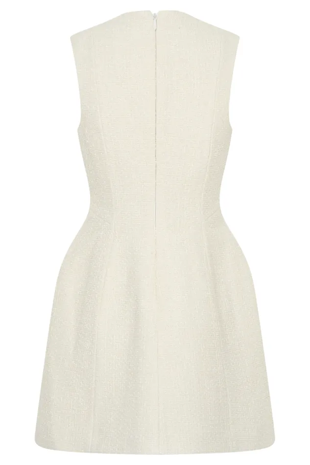 Women Meshki Dresses Danna Boucle Mini Dress With Pleats 8211 White