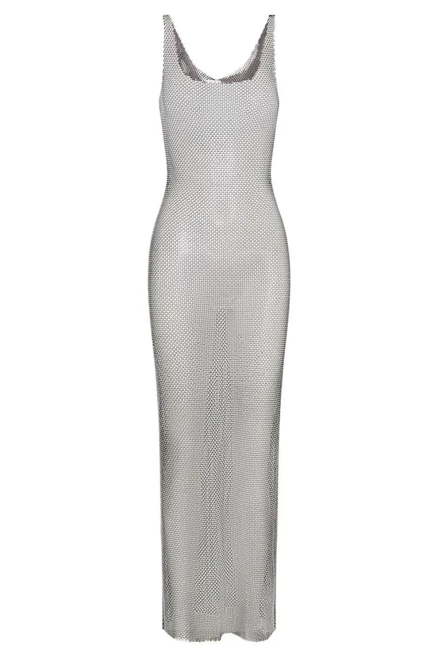 Women Meshki Dresses Delara Diamante Mesh Maxi Dress 8211 Black Women Meshki Dresses Delara Diamante Mesh Maxi Dress 8211 Black