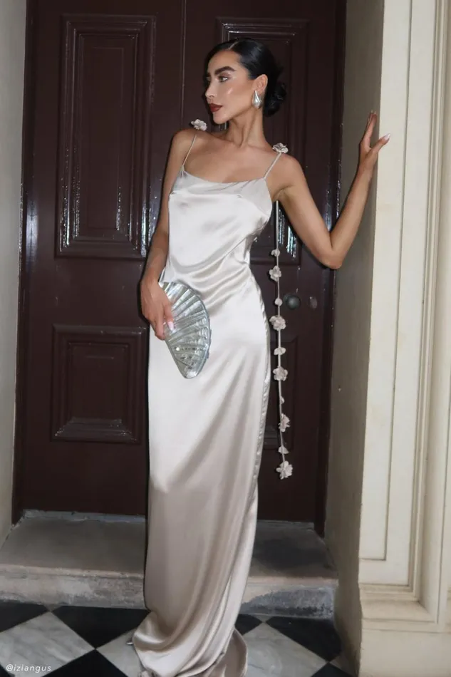 Women Meshki Dresses Elenora Rose Gown 8211 Champagne