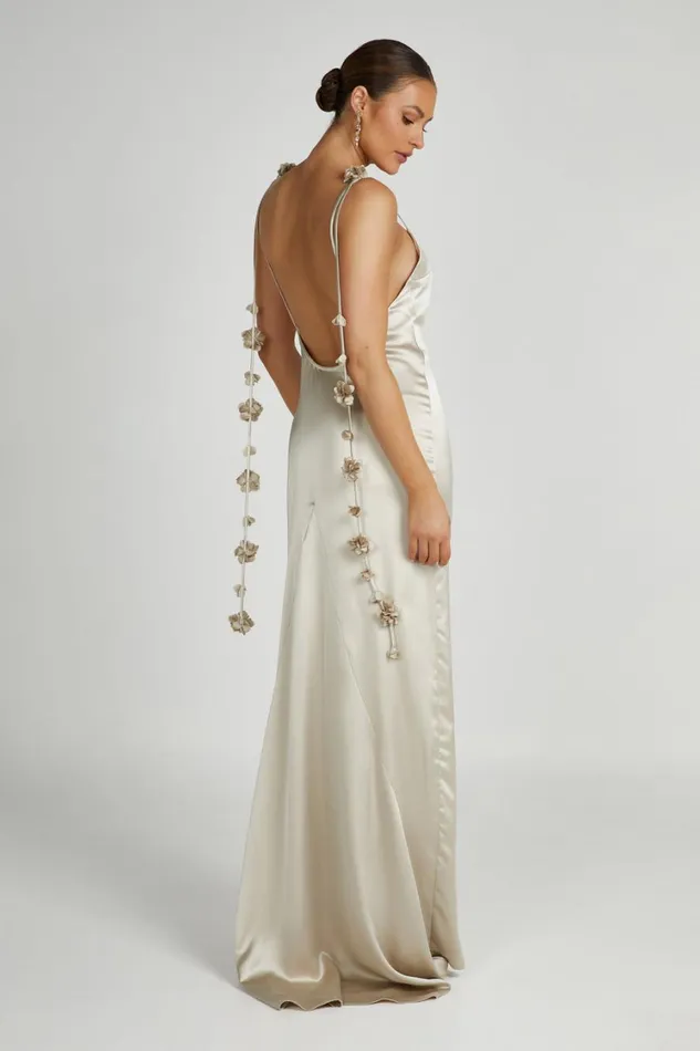 Women Meshki Dresses Elenora Rose Gown 8211 Champagne