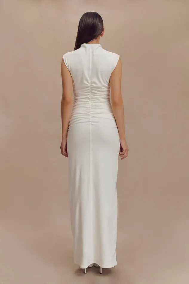 Women Meshki Dresses Elliot High Neck Sleeveless Maxi Dress 8211 White