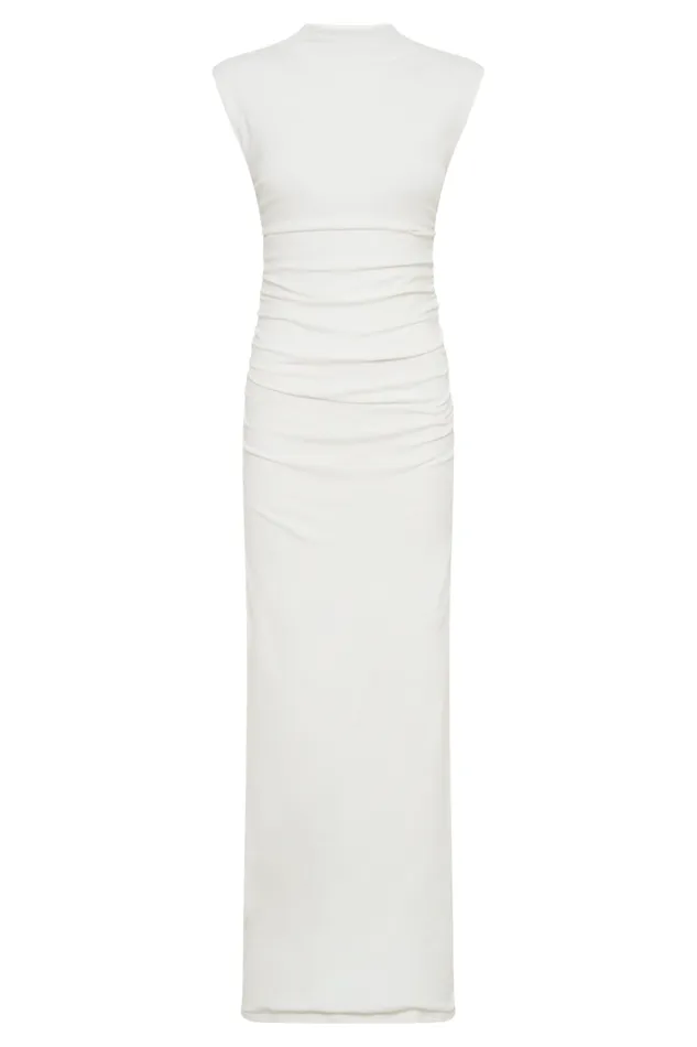 Women Meshki Dresses Elliot High Neck Sleeveless Maxi Dress 8211 White