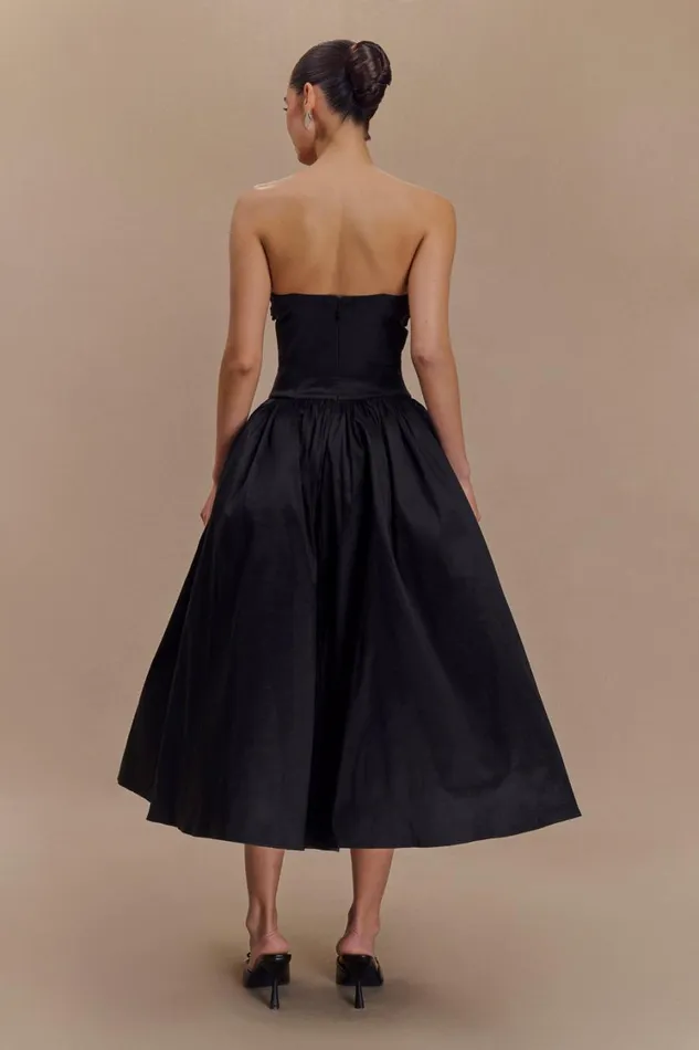 Women Meshki Dresses Elyssa Embroidered Midi Dress 8211 Black