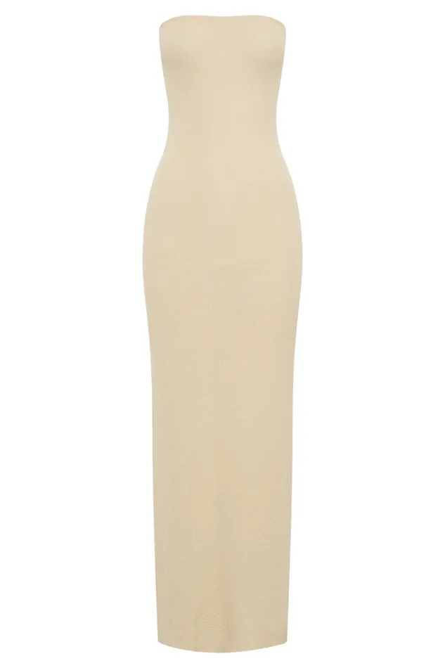 Women Meshki Dresses Emmy Strapless Knit Maxi Dress 8211 Wheat