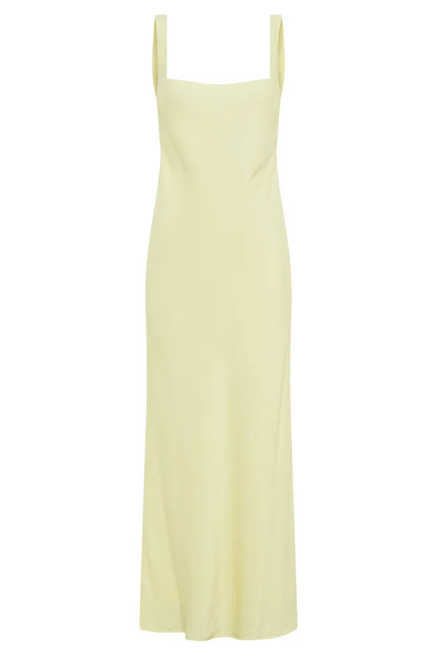 Women Meshki Dresses Ensley Satin Maxi Dress 8211 Light Yellow