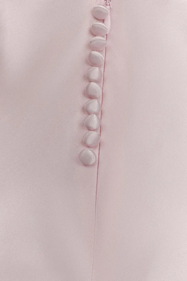 Women Meshki Dresses Esther Iridescent Satin Cowl Maxi Dress 8211 Pale Pink