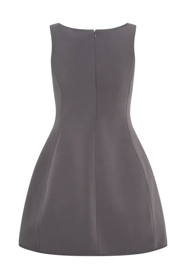 Women Meshki Dresses Evanna Sleeveless Suiting Mini Dress 8211 Charcoal Grey
