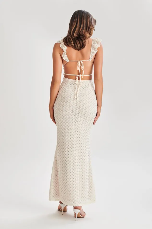 Women Meshki Dresses Ezra Lace Maxi Dress 8211 Ivory