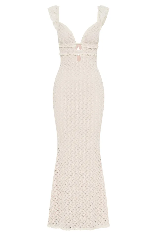 Women Meshki Dresses Ezra Lace Maxi Dress 8211 Ivory