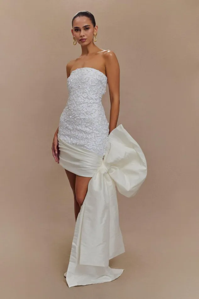 Women Meshki Dresses Franka Strapless Bow Mini Dress 8211 White