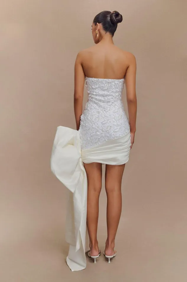 Women Meshki Dresses Franka Strapless Bow Mini Dress 8211 White