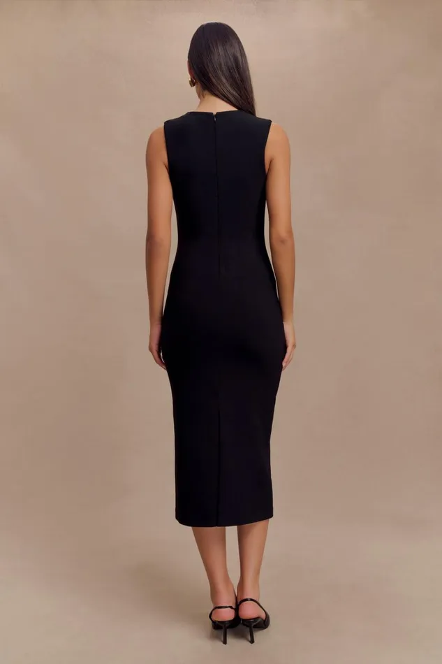 Women Meshki Dresses Frida Crepe Midi Dress 8211 Black