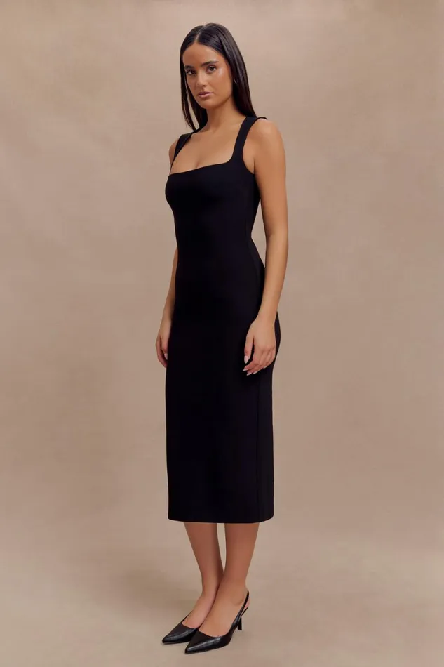 Women Meshki Dresses Frida Crepe Midi Dress 8211 Black