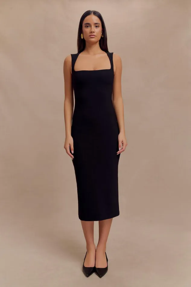 Women Meshki Dresses Frida Crepe Midi Dress 8211 Black