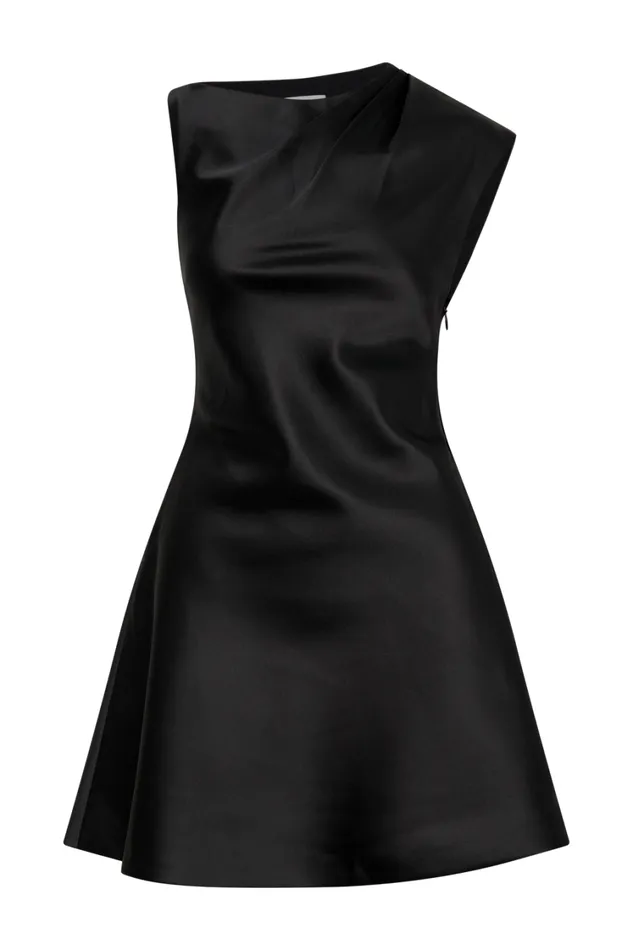 Women Meshki Dresses Granger Satin Structured Mini Dress 8211 Black