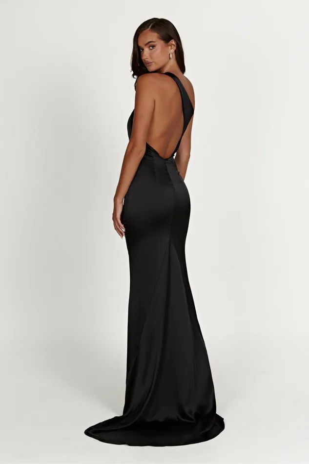 Women Meshki Dresses Harper One Shoulder Gown 8211 Black
