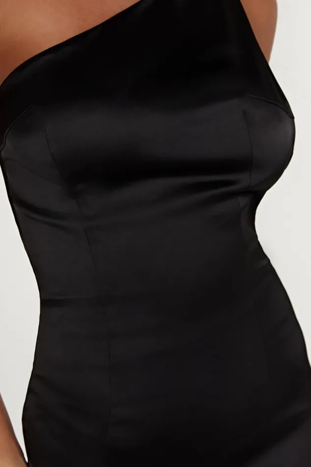 Women Meshki Dresses Harper One Shoulder Gown 8211 Black