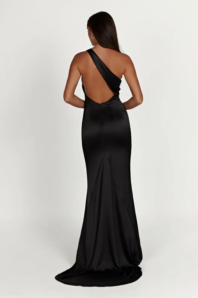 Women Meshki Dresses Harper One Shoulder Gown 8211 Black
