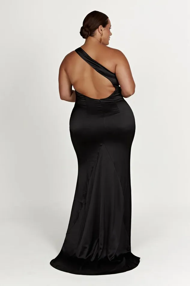 Women Meshki Dresses Harper One Shoulder Gown 8211 Black