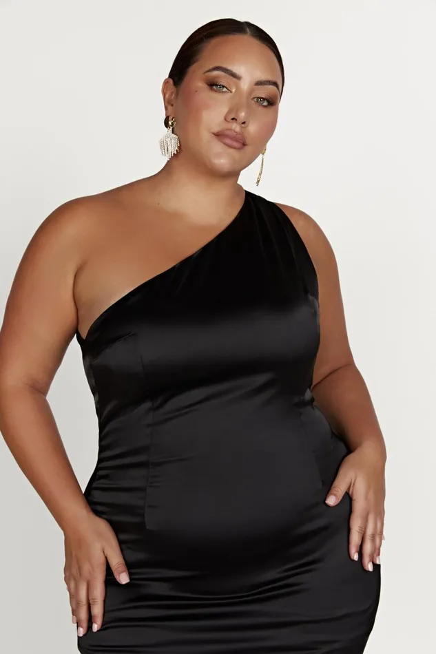Women Meshki Dresses Harper One Shoulder Gown 8211 Black