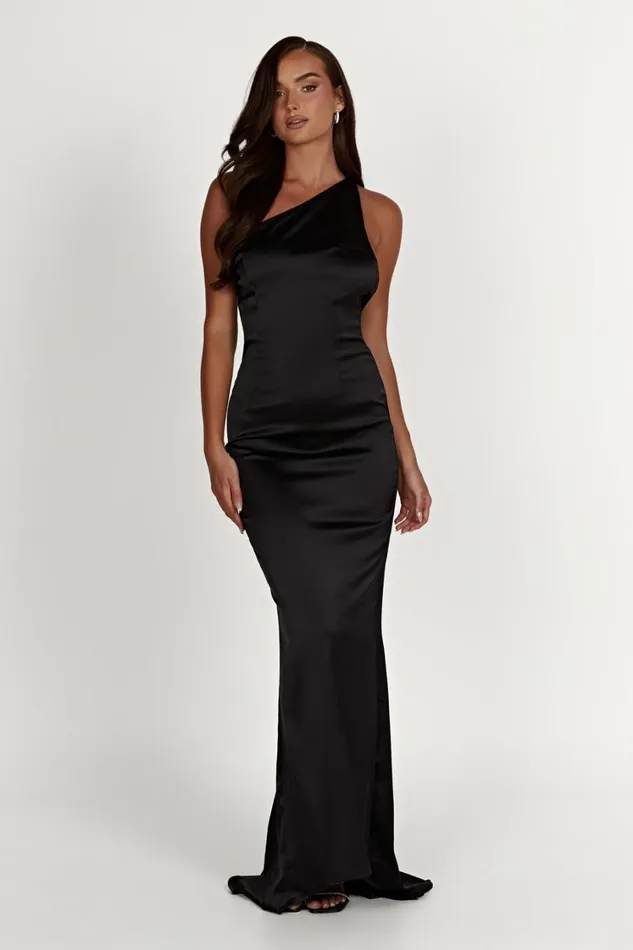 Women Meshki Dresses Harper One Shoulder Gown 8211 Black