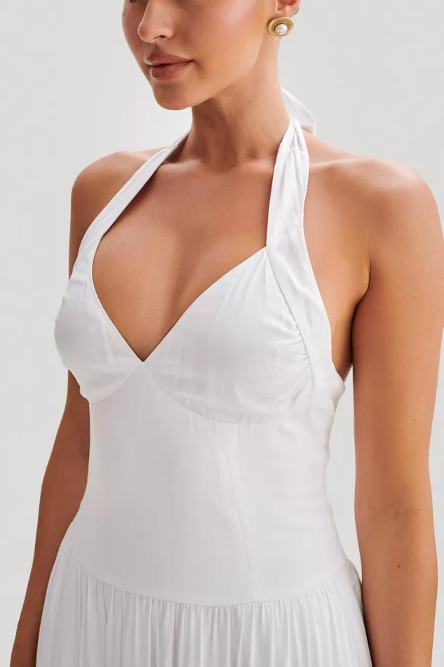 Women Meshki Dresses Harriette Halter Midi Dress 8211 White
