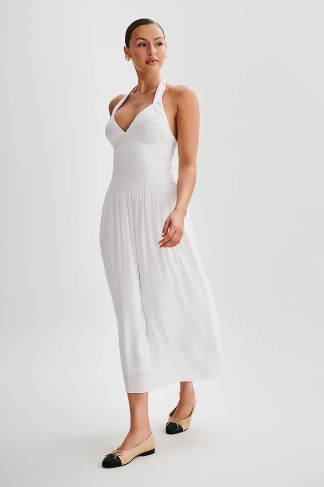 Women Meshki Dresses Harriette Halter Midi Dress 8211 White